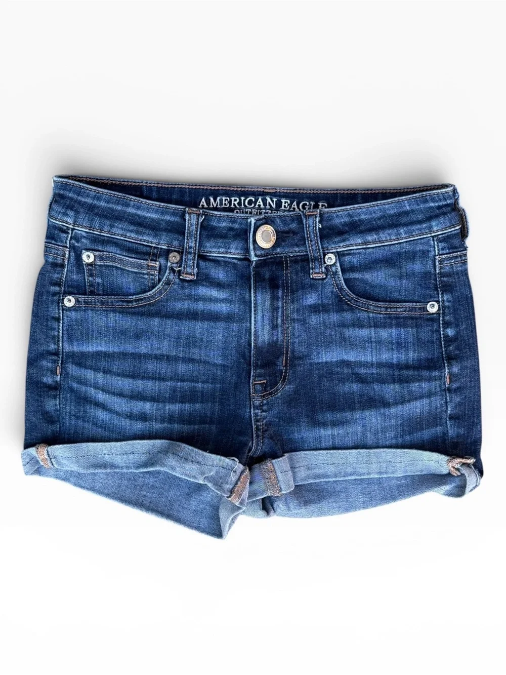 American Eagle Super Stretch High Rise Shortie Women’s Size 2 Jean Shorts